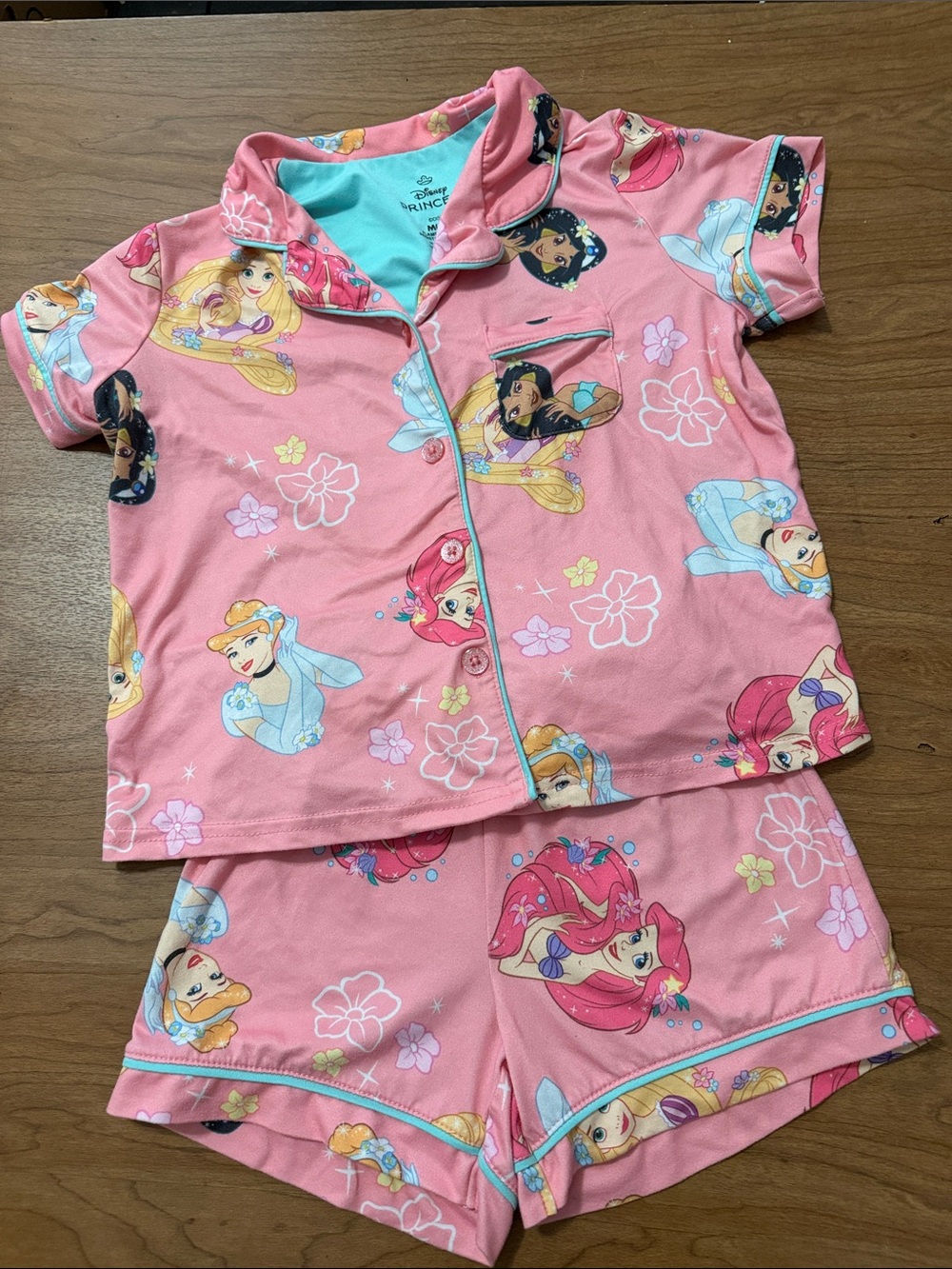 Disney Princess Pink Girls' Short Pajama Set-Size M(7/8)